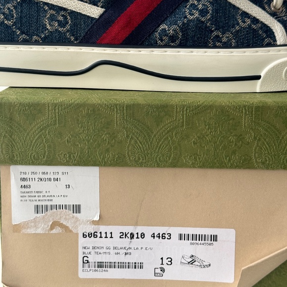size 13G - Gucci Tennis Denim Sneakers GG print